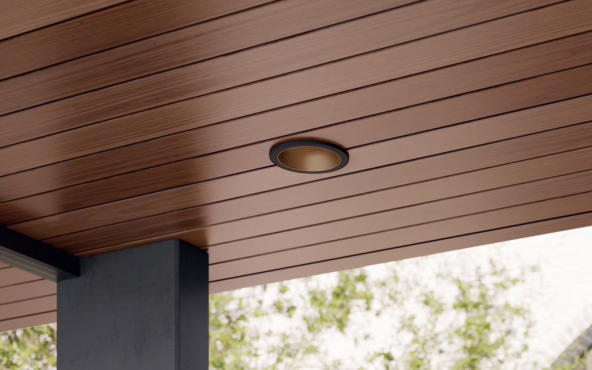 Outdoor Recessed Downlight with Bronze Inner Finish for Glare-Free Lighting