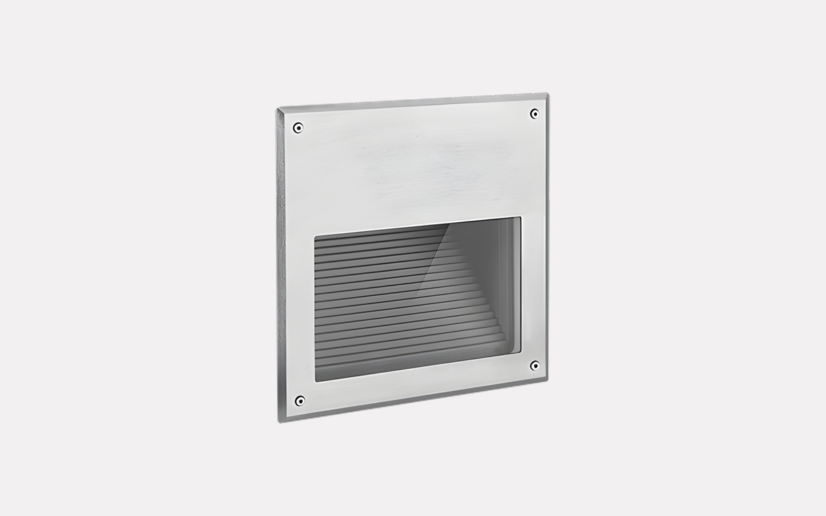 Outdoor Recessed LED Wall Light with Acid-Proof Steel Frame and Fiberglass Housing for Coastal Use