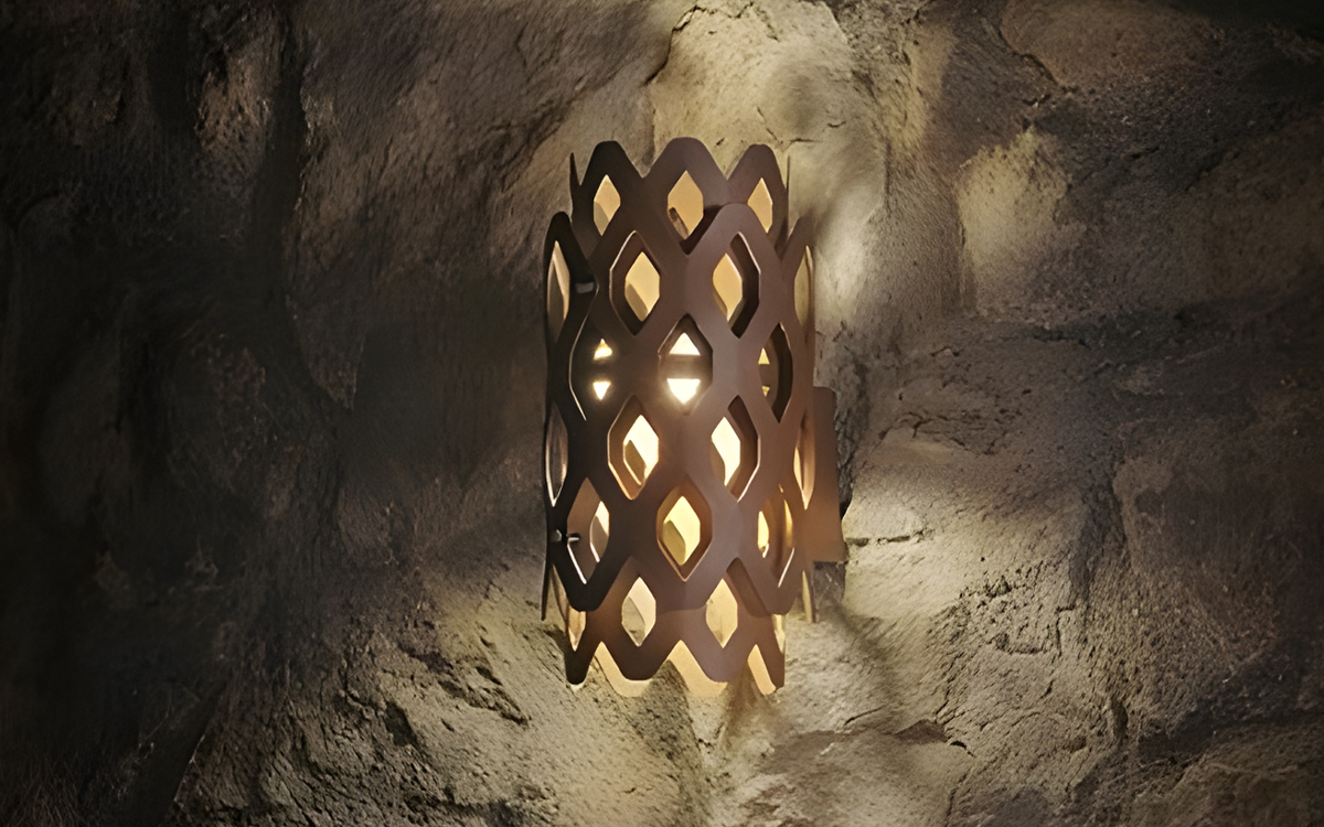 Outdoor Wall Light with Honeycomb Hexagonal Design for Elegant Light and Shadow Interplay