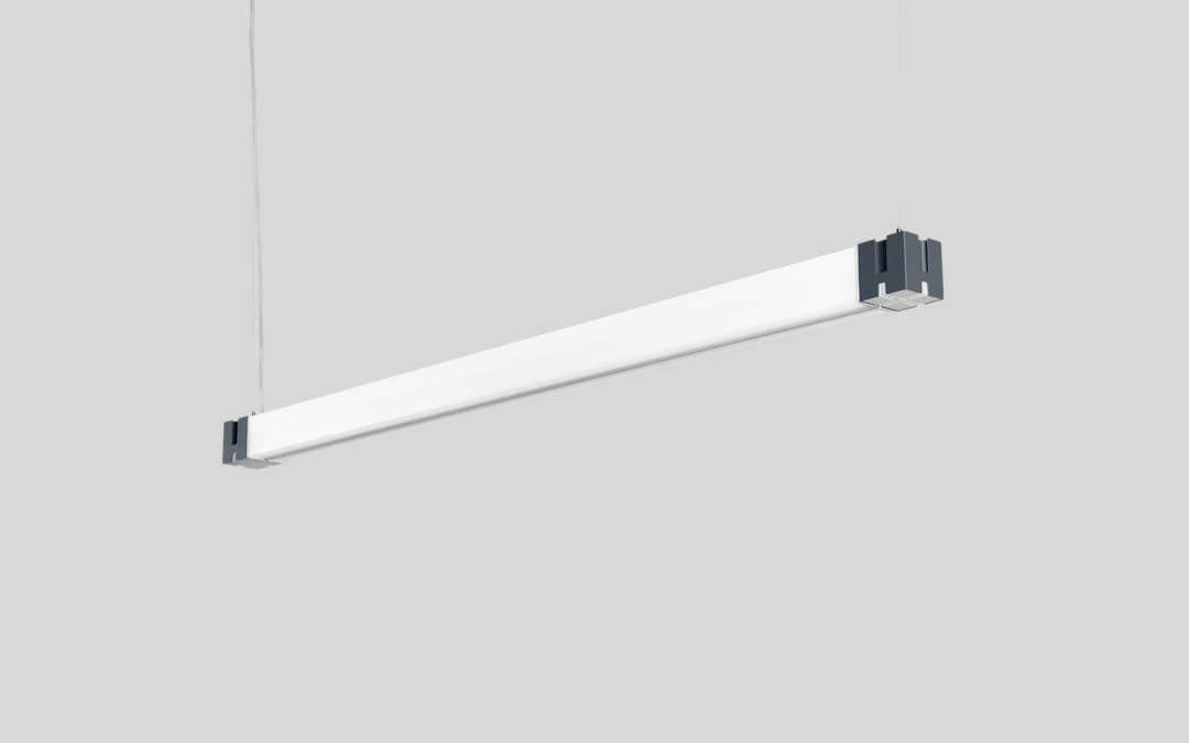 Pendant Architectural LED Lighting System with Flexible Modular Design and Acoustic Tile Integration