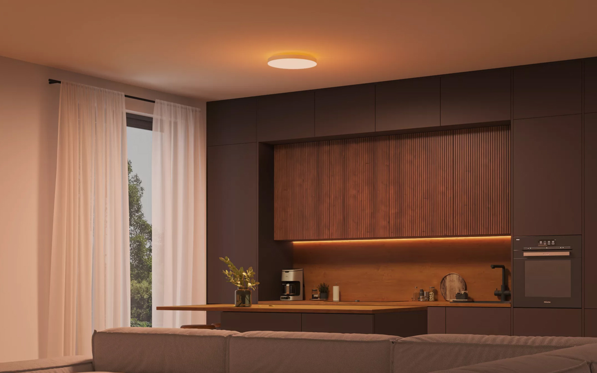 Philips Hue Datura Smart Ceiling Light with Color-Changing Backlight and Frameless Design