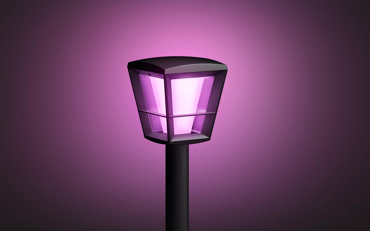 Philips Hue Econic Color-Changing Smart Path Light with Zigbee Compatibility and Geofencing Automation
