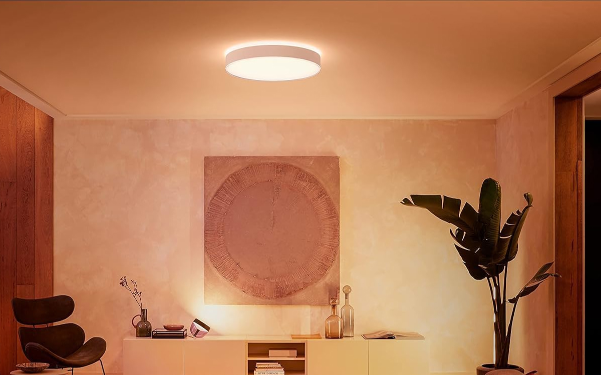 Philips Hue Enrave White Ambiance Smart Ceiling Light with Smart Home Integration via Matter or Zigbee