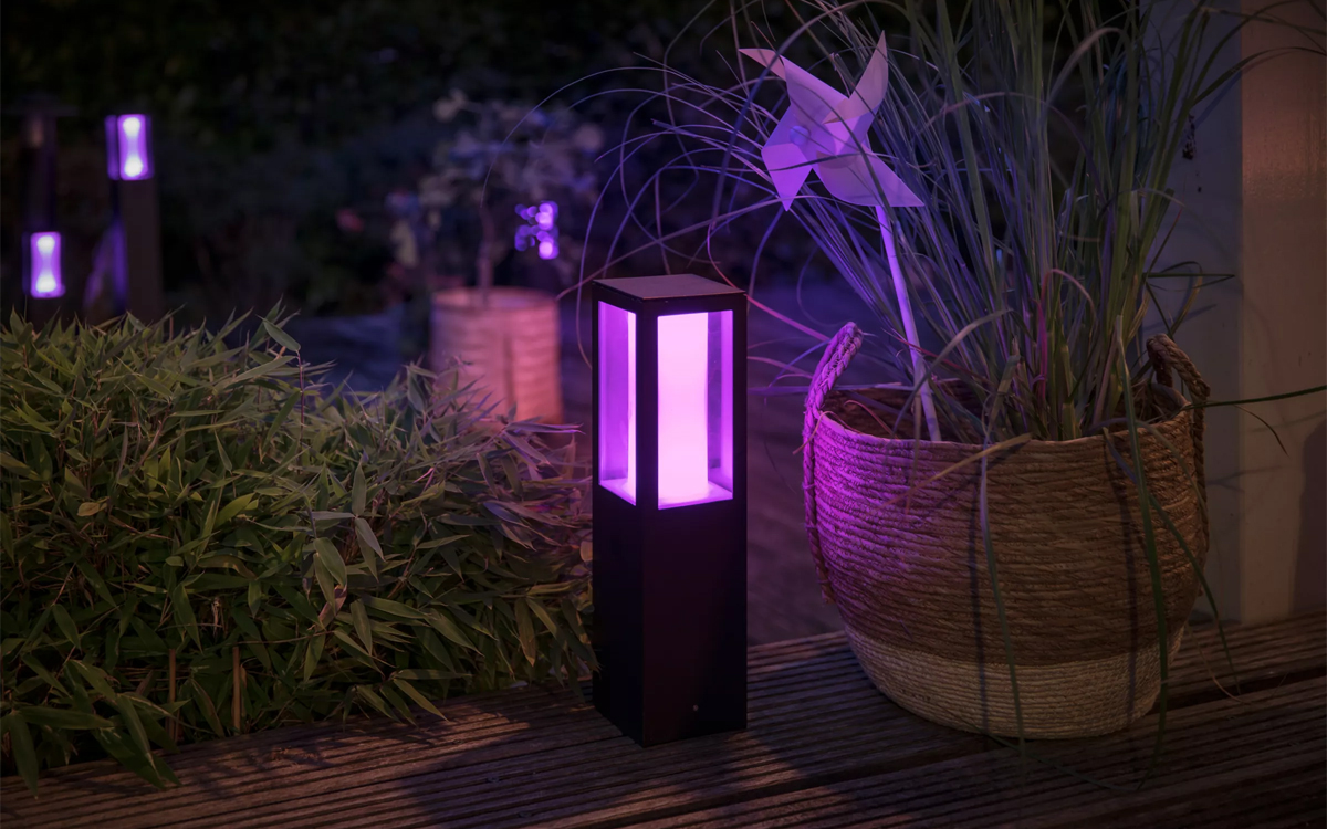 Philips Hue Impress Bollard Light with Voice Control and Smart Home Integration