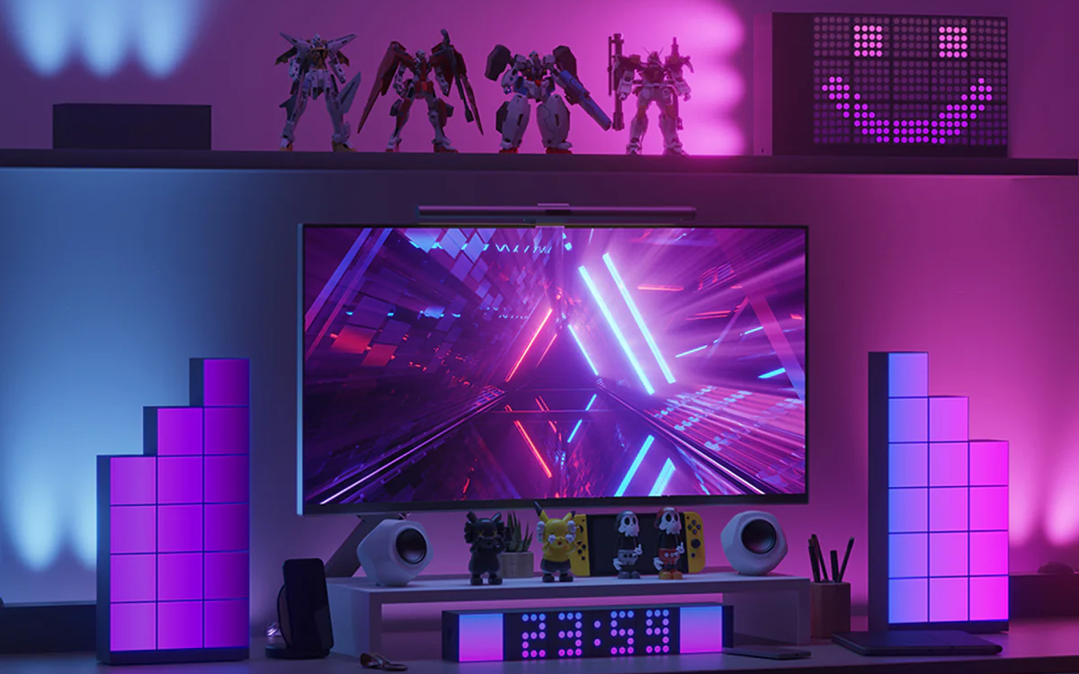 Pixel-Controlled Smart RGBIC Cubes with Interactive Color Scenes and Synchronized Lighting for Gaming and Streaming Rooms