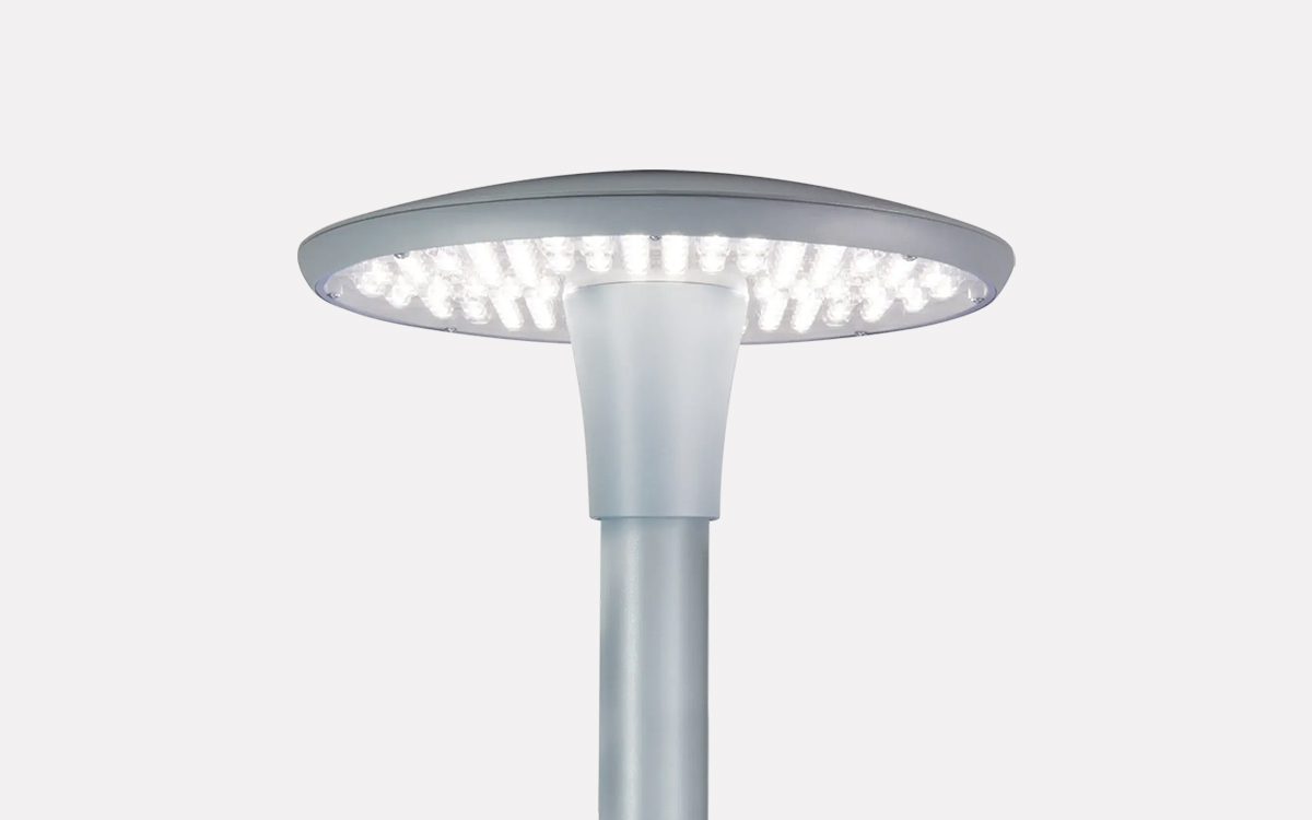 Post-Top LED Area Light with Zero Upward Light for Pedestrian Areas, Courtyards, and Roadside Installations