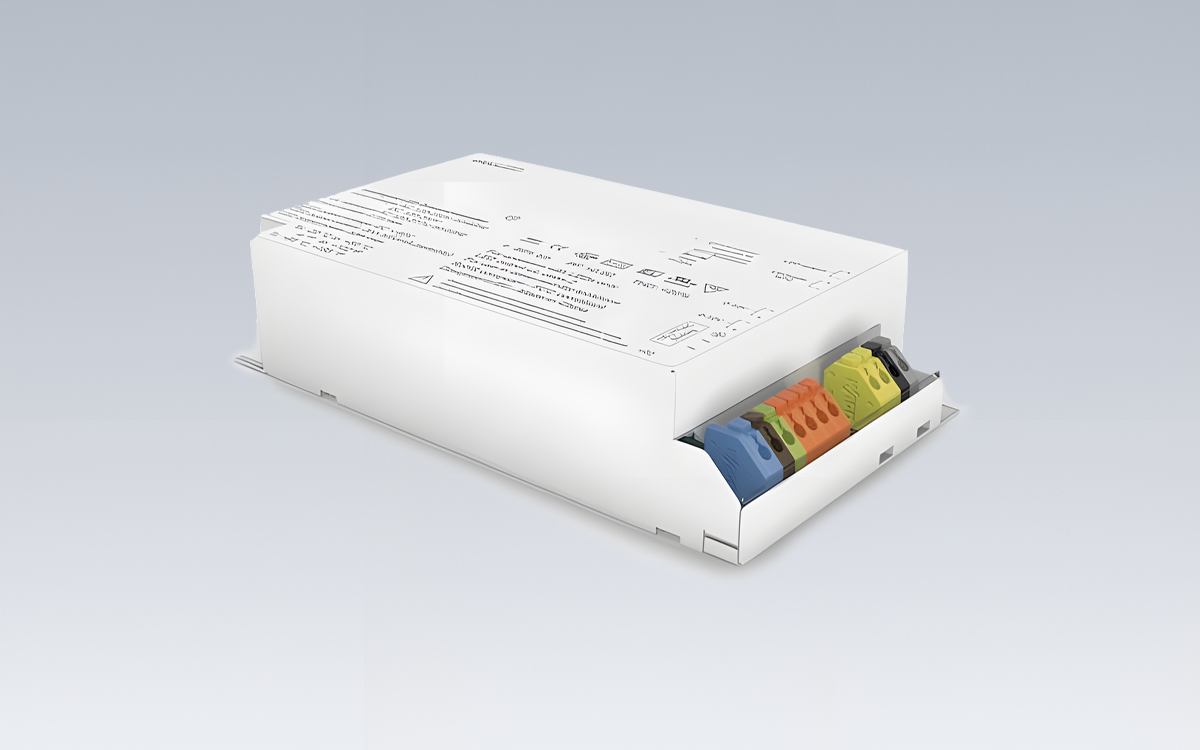 Programmable 50W Constant Current LED Driver with DALI-2, 0-10V, and LEDcode Control for Smooth, Natural Dimming Down to 0.1 Percent