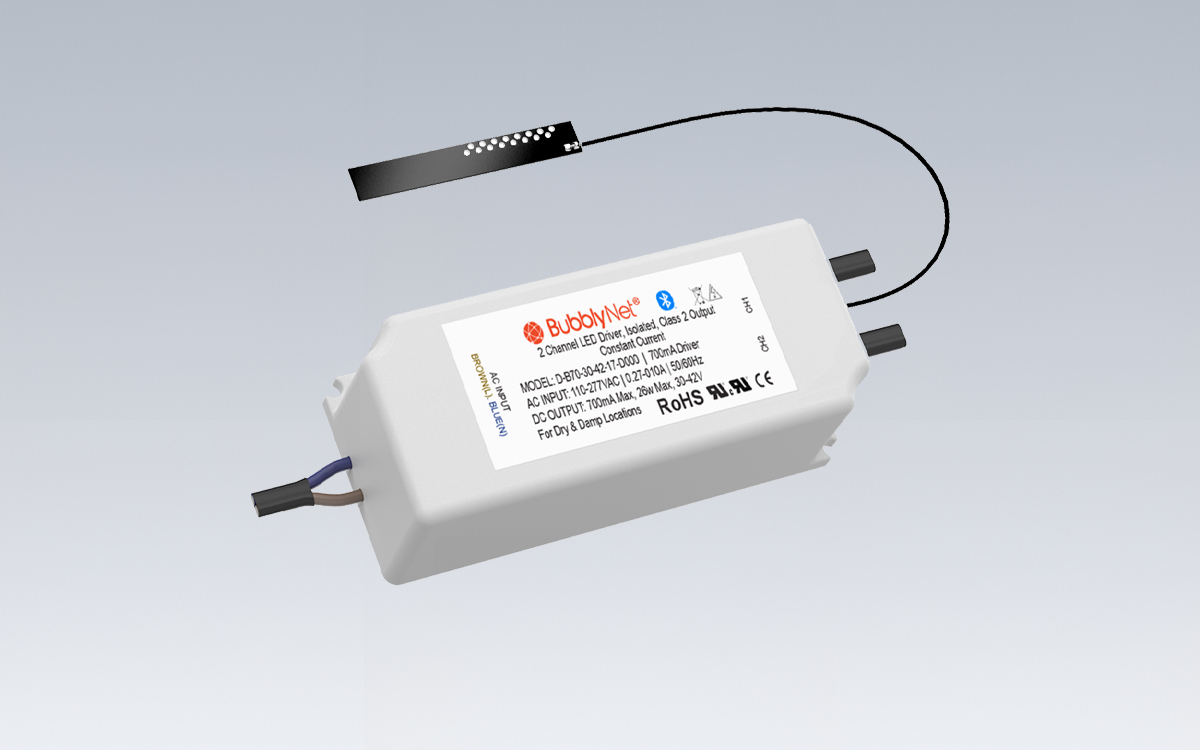 Programmable Bluetooth Wireless Tunable White LED Driver with Dual Output Channels for Residential and Commercial Spaces