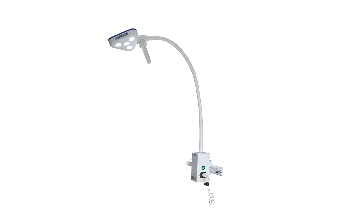 Rail-Mount High CRI LED Examination Light with Flexible Gooseneck Arm for Infection-Controlled Medical Environments