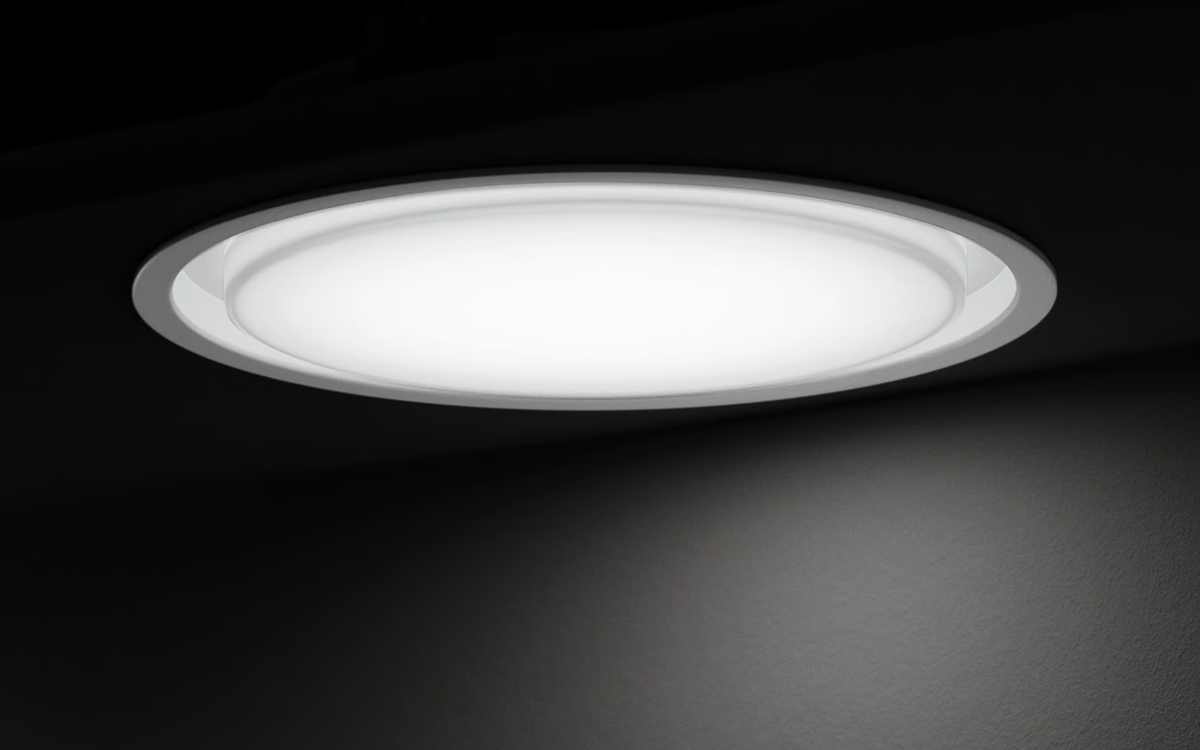 Recessed Ceiling Luminaire with Satin Matte Hand-Blown Opal Glass for Uniform Illumination