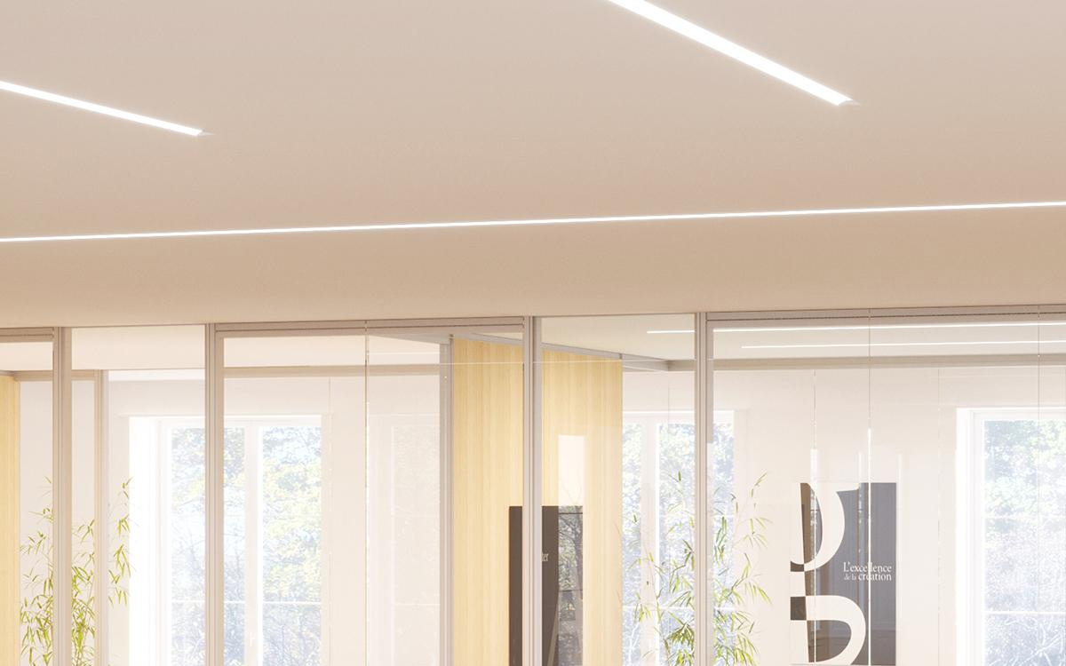 Recessed Continuous LED Architectural Lighting Fixture with Incurved Design
