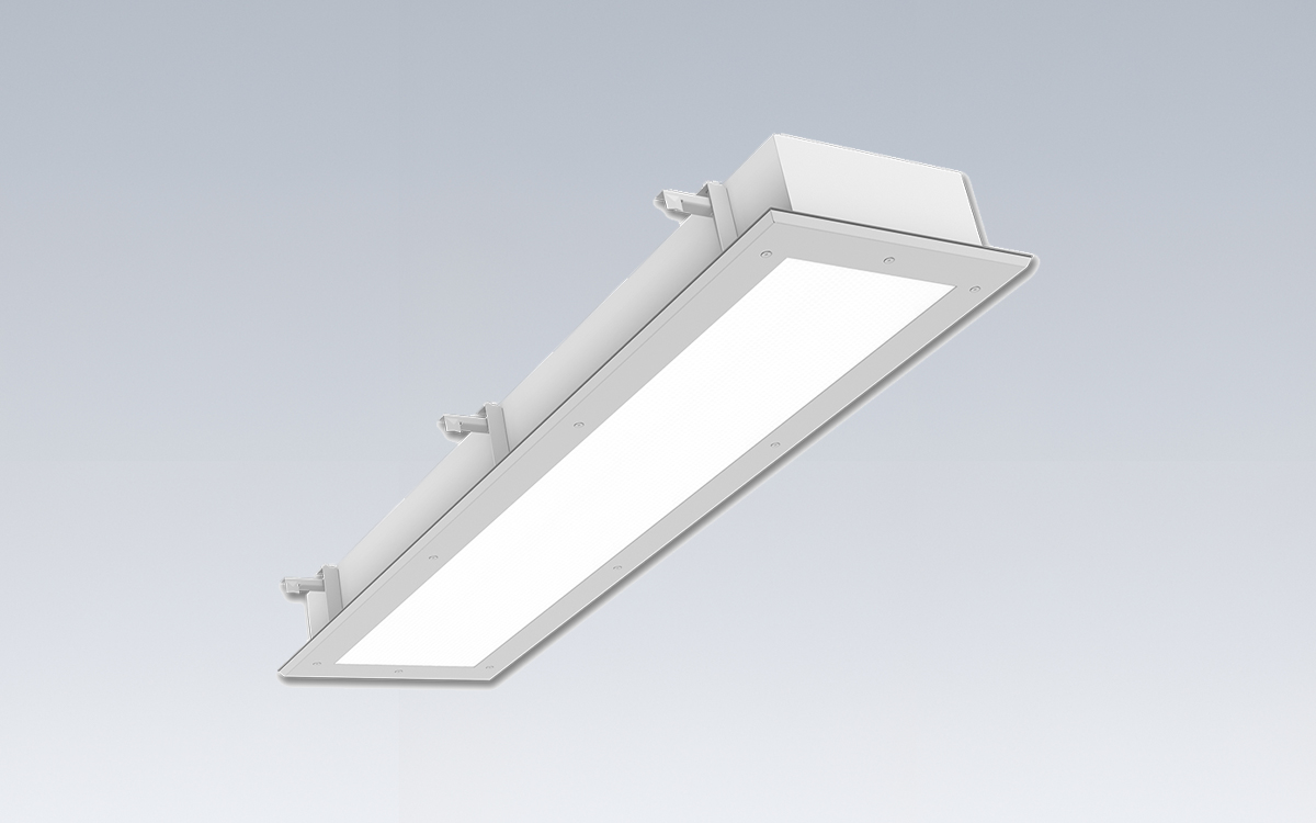 Recessed Flanged IP66 LED Troffer Light for ISO Class 4 Cleanrooms and Hazardous Locations