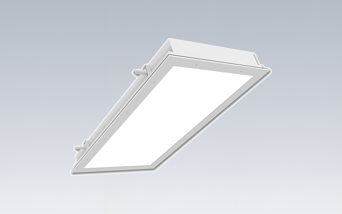 Recessed LED Cleanroom Light with Overlapping Doorframe for ISO Class 3–8 Environments