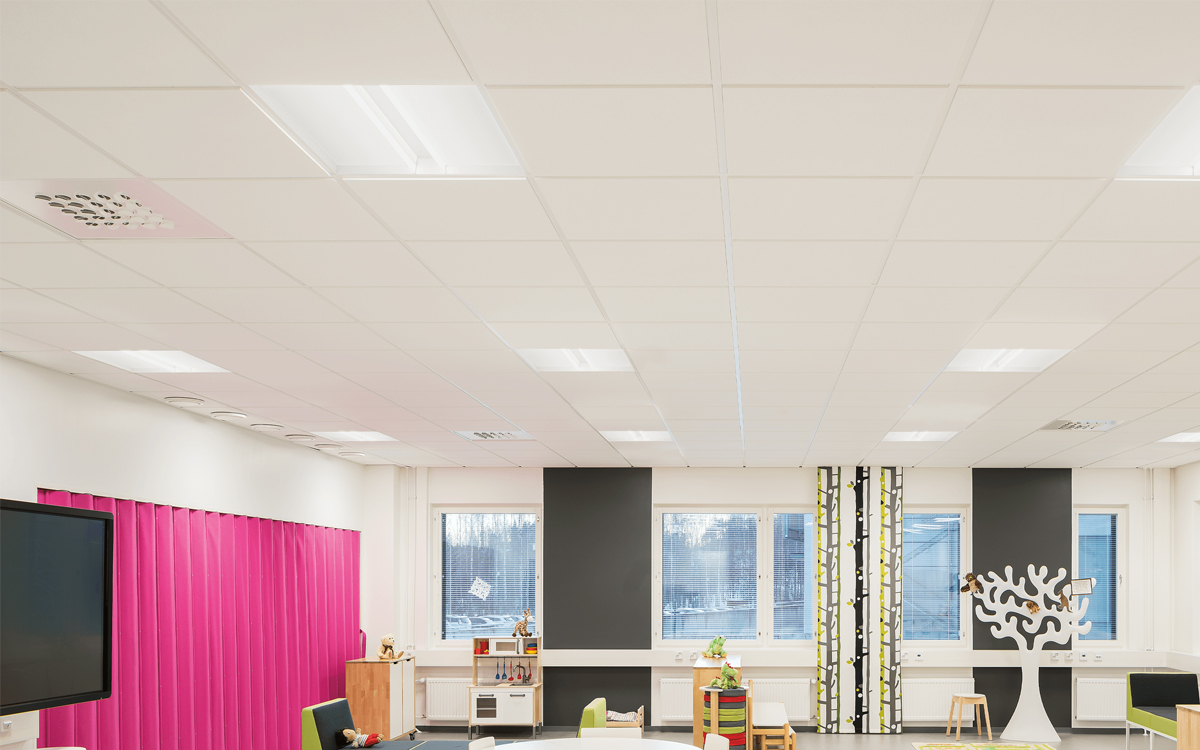 Recessed LED Troffer with Anidolic Optics for Seamless Grid and Drywall Integration