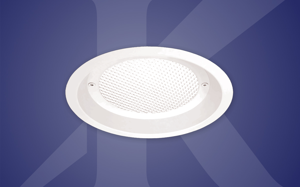 Recessed Psychiatric Adjustable 8″ LED Exam Light with Ligature-Resistant Flare Trim and 0-10V CCR Dimming