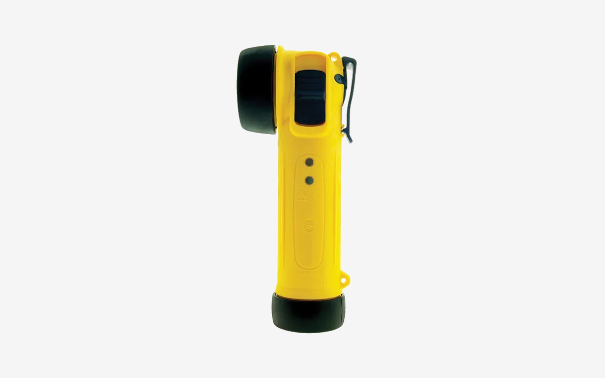 Rechargeable ATEX IECEx Certified Right Angle Safety Flashlight for Hazardous Area Gas and Dust Atmospheres