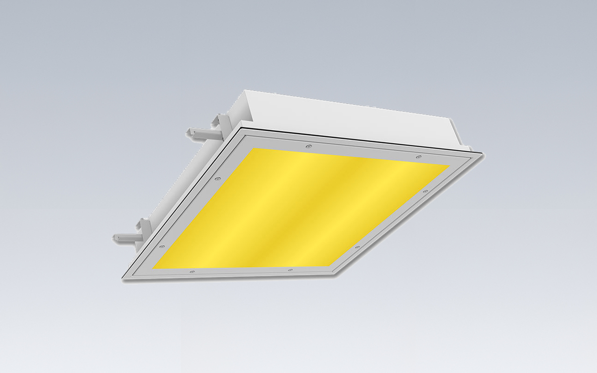 Red and Amber LED Cleanroom Light with 2500 Psi Washdown Rating for ISO Class 3–8 Environments