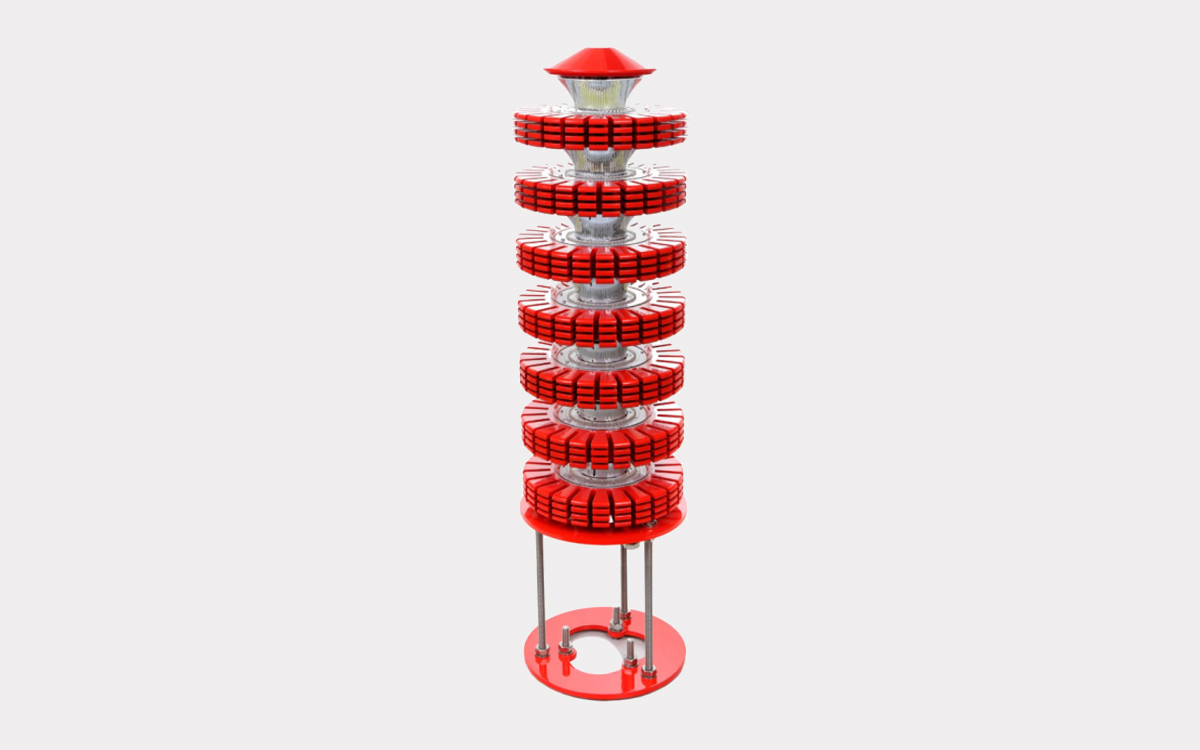 Red and White LED Aircraft Warning Light with Flash and Steady Modes