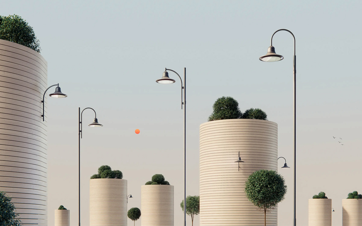 Retro-Style LED Lantern Street Light for Historic Street and Pathway Lighting with Smart City Integration