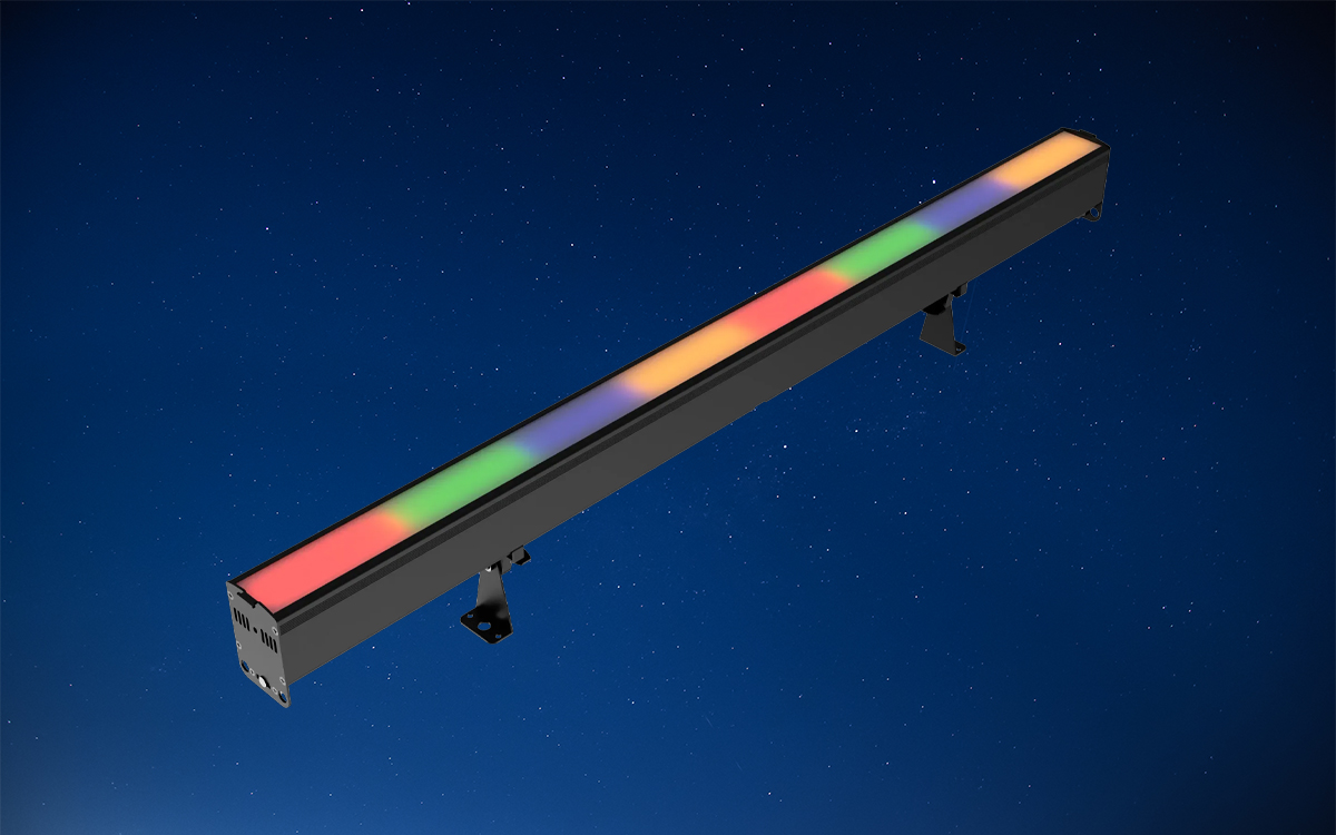 RGB+CW+WW LED Pixel Bar with Electronically Controlled Smart Lens for Theater, Film, and Event Lighting