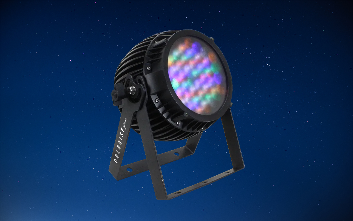 RGBAW LED PAR Can Light with Built-In Wireless DMX Receiver, 32-Bit Dimming, and Flicker-Free Driver
