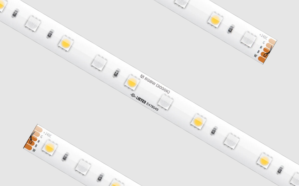 RGBW Color Changing LED Strip Light with Smooth Transitions Between RGB Colors and Warm White Light