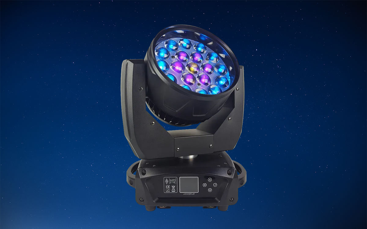 RGBW LED Moving Head Light with Multi-Zone Pixel Mapping and USITT DMX-512 Control