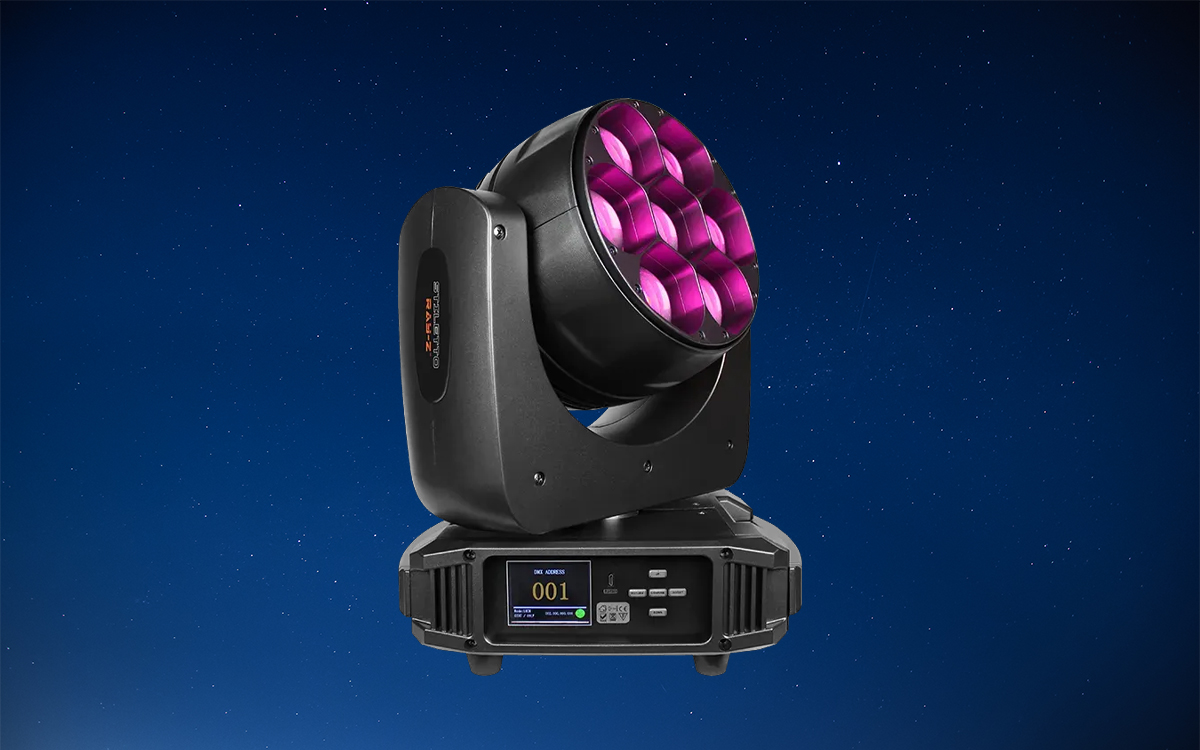 RGBW LED Moving Head Wash and Beam Light with Pixel Mapping and Speed Controllable Shape Macros