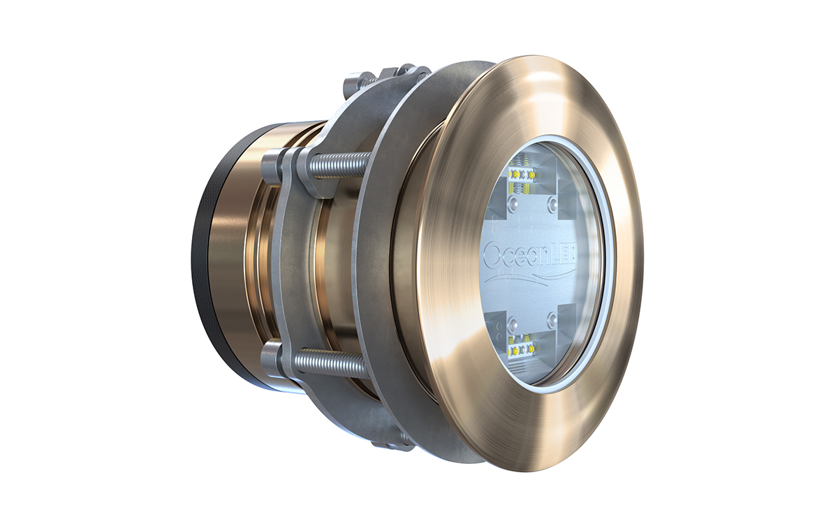 RGBW Marine LED Underwater Light for High-Speed Hulls with DMX Control and Color Scroll Effects