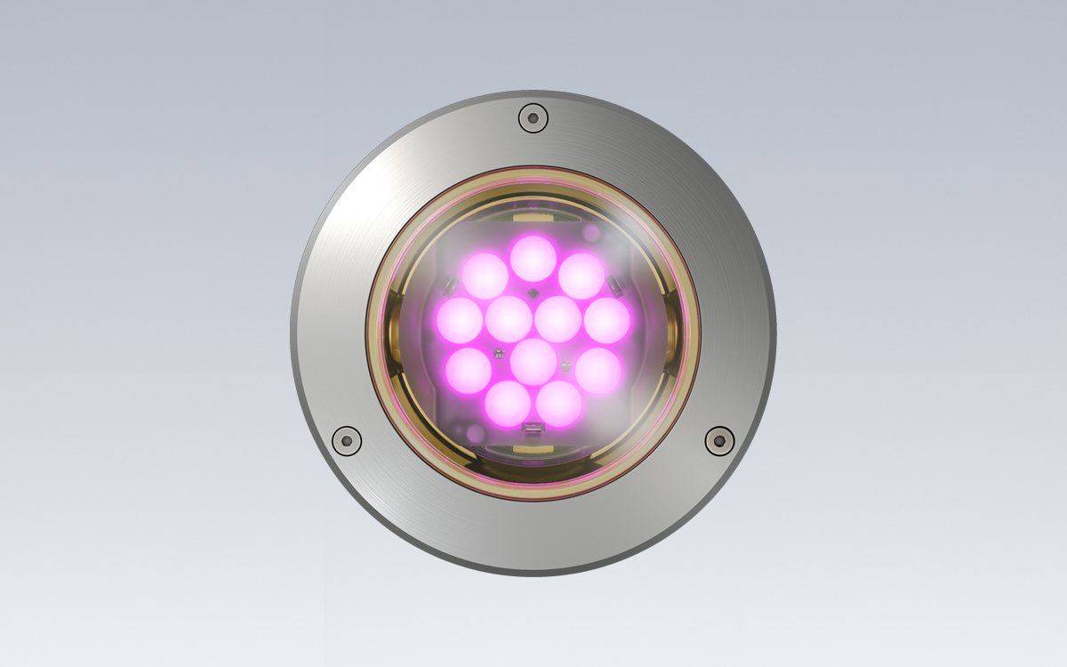 RGBW Outdoor LED In-Ground Light with DMX Control for Landscape, Façade, and Architectural Accent Lighting