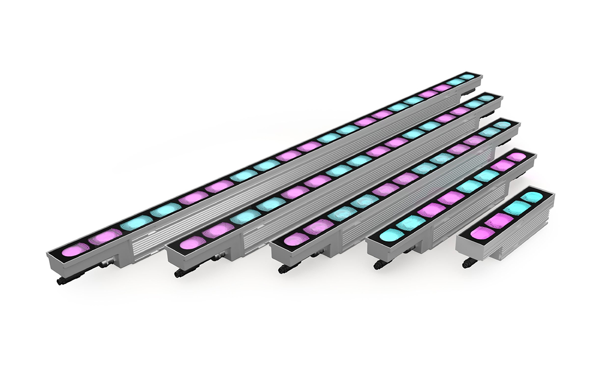 RGBW/RGBA LED Linear Wall Washer and Grazer with Art-Net, sACN, DMX, and DALI Control for Facade and Bridge Lighting