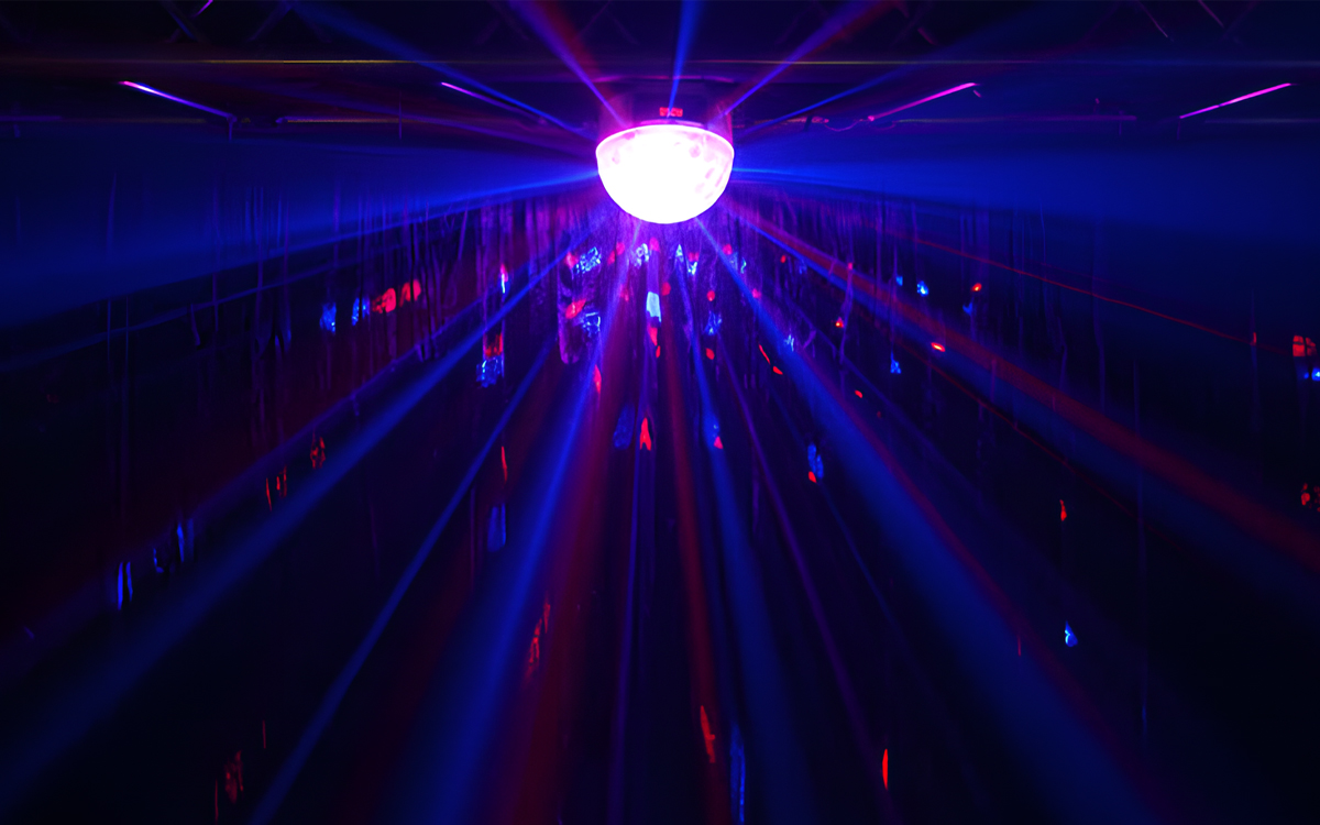 RGBW Snowball DMX Effect Light with Color Presets, Standalone Color Mixing, and Speed Control Functions