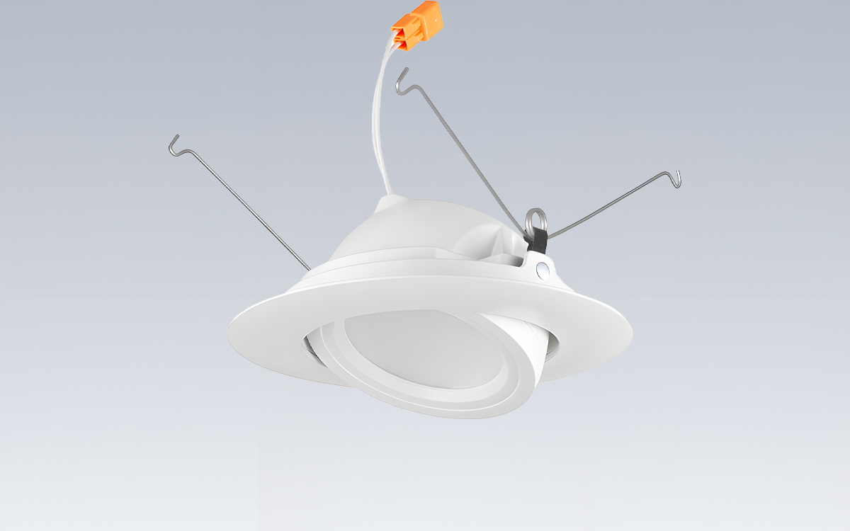 Round 5-Inch Adjustable LED Retrofit Trim with Medium Base Socket Adapter Whip for General Ambient or Accent Lighting