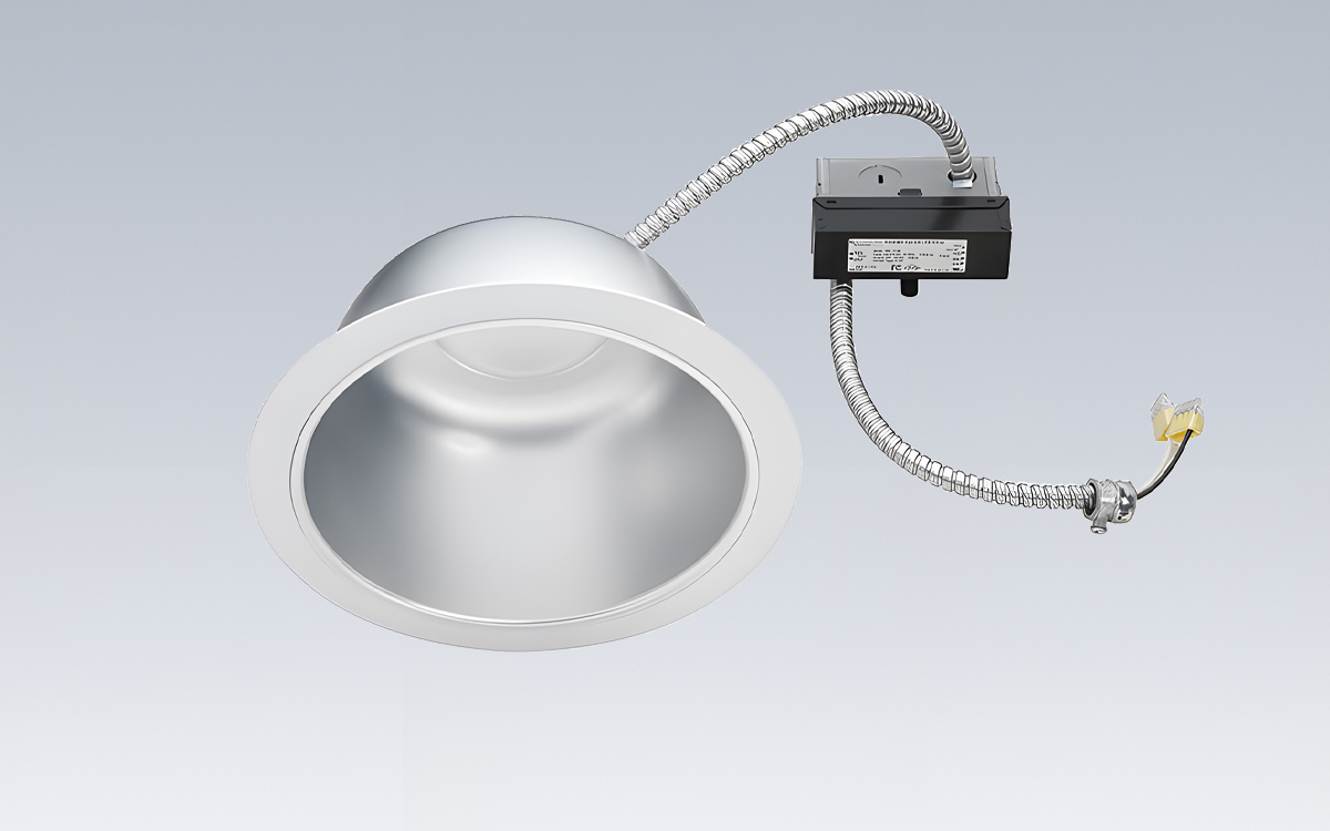 Round 8-Inch Commercial LED Downlight Retrofit Kit with Aluminum Reflector and Nonmetallic Trim Ring