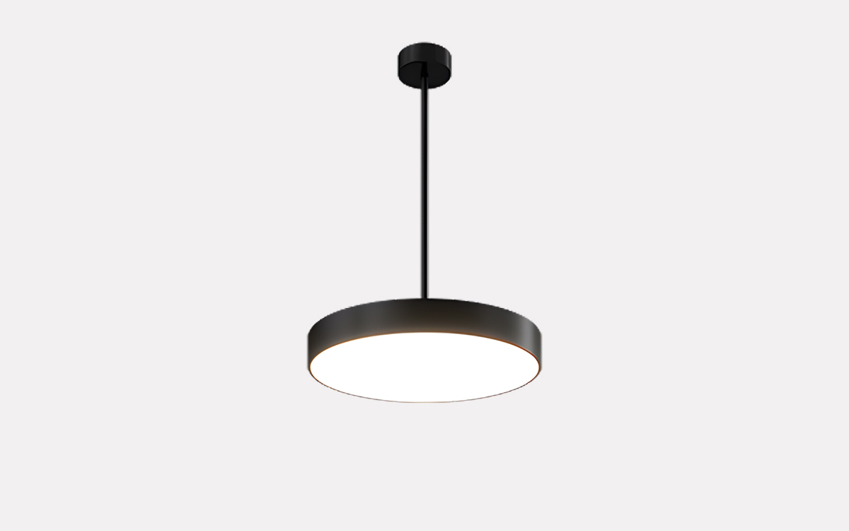 Round LED Pendant Light with High Visual Comfort for High-Ceilinged Architectural Spaces