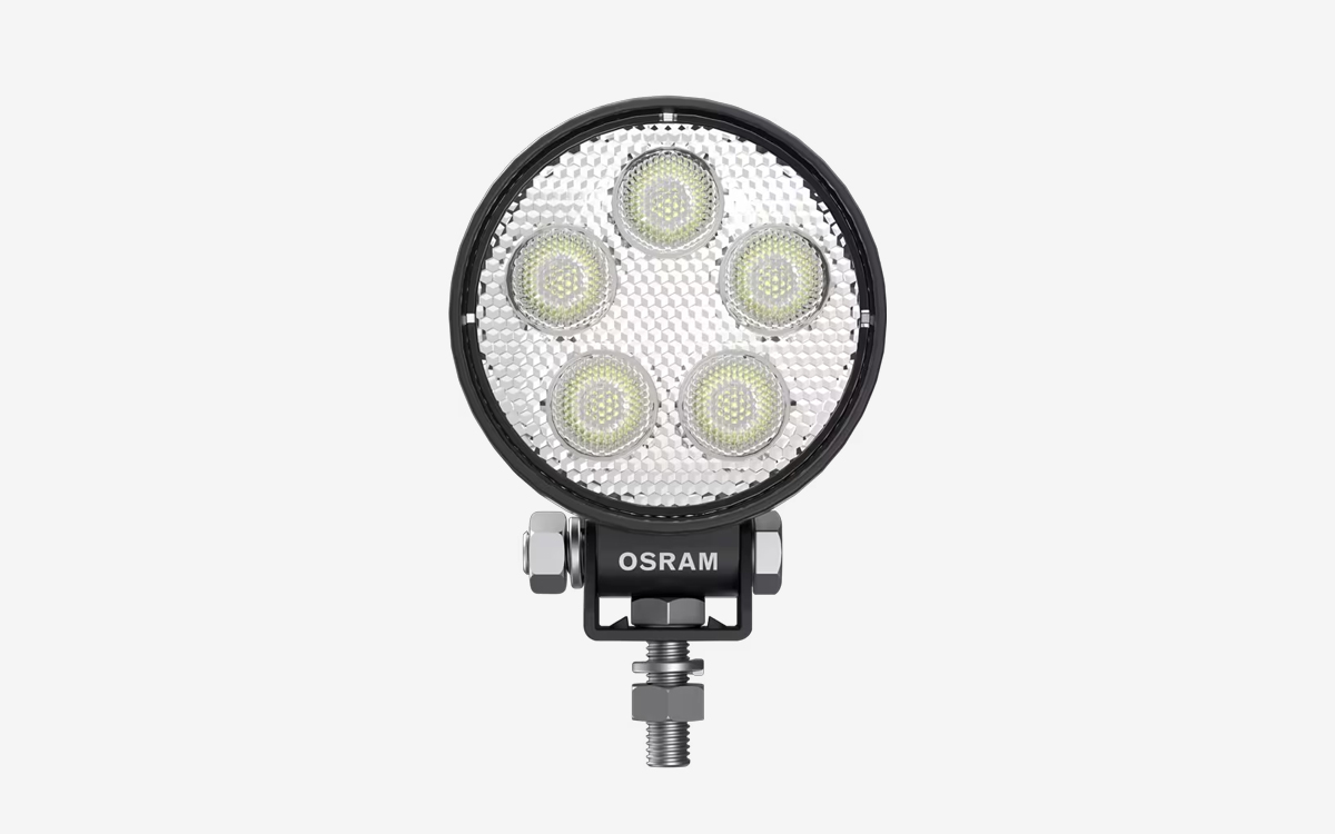 Round LED Spotlight for Trucks, Quads, and Heavy-Duty Off-Road Vehicles