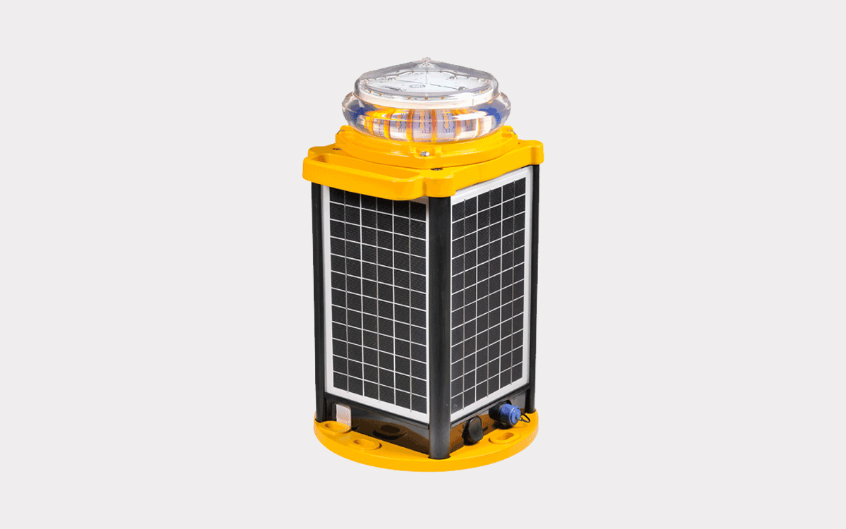 Self-Contained Solar LED Aviation Light for Runway and Helipad Applications