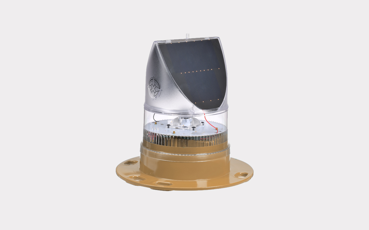 Self-Contained Solar LED Aviation Light with RF and Power Line Communication Control Options