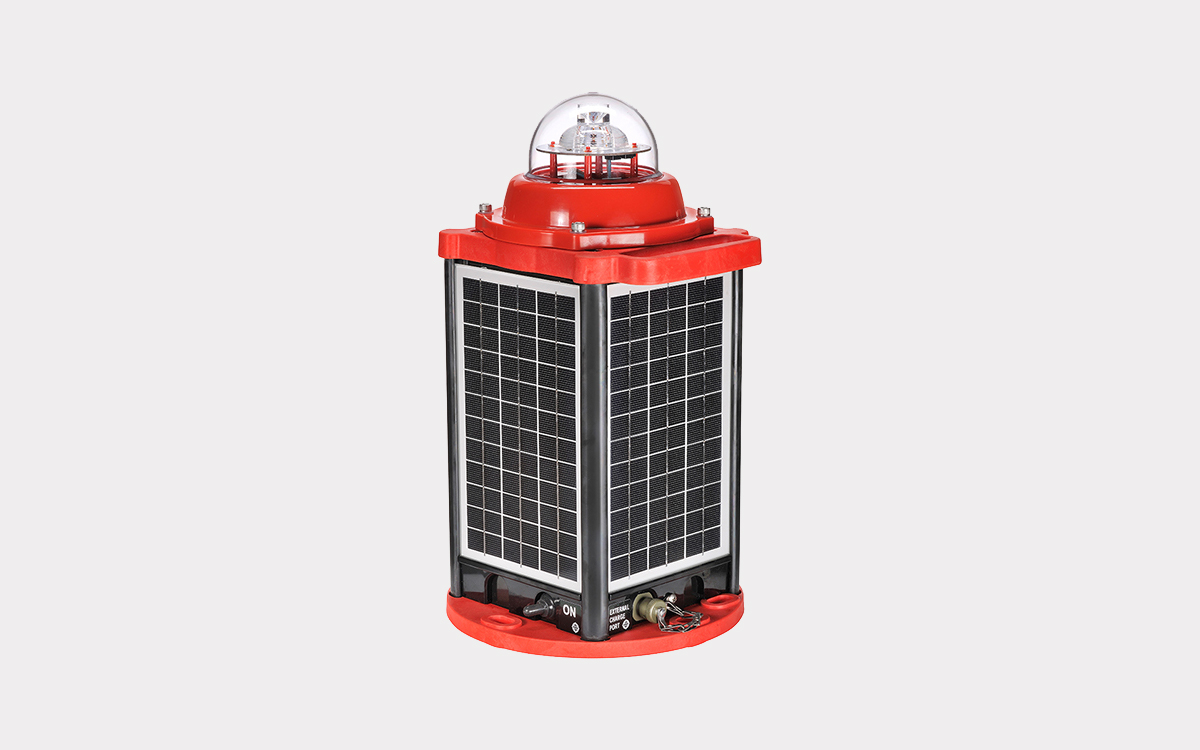 Self-Contained Solar LED Obstruction Light Compliant with FAA L-810 and ICAO Type A/B for Towers and Wind Turbines