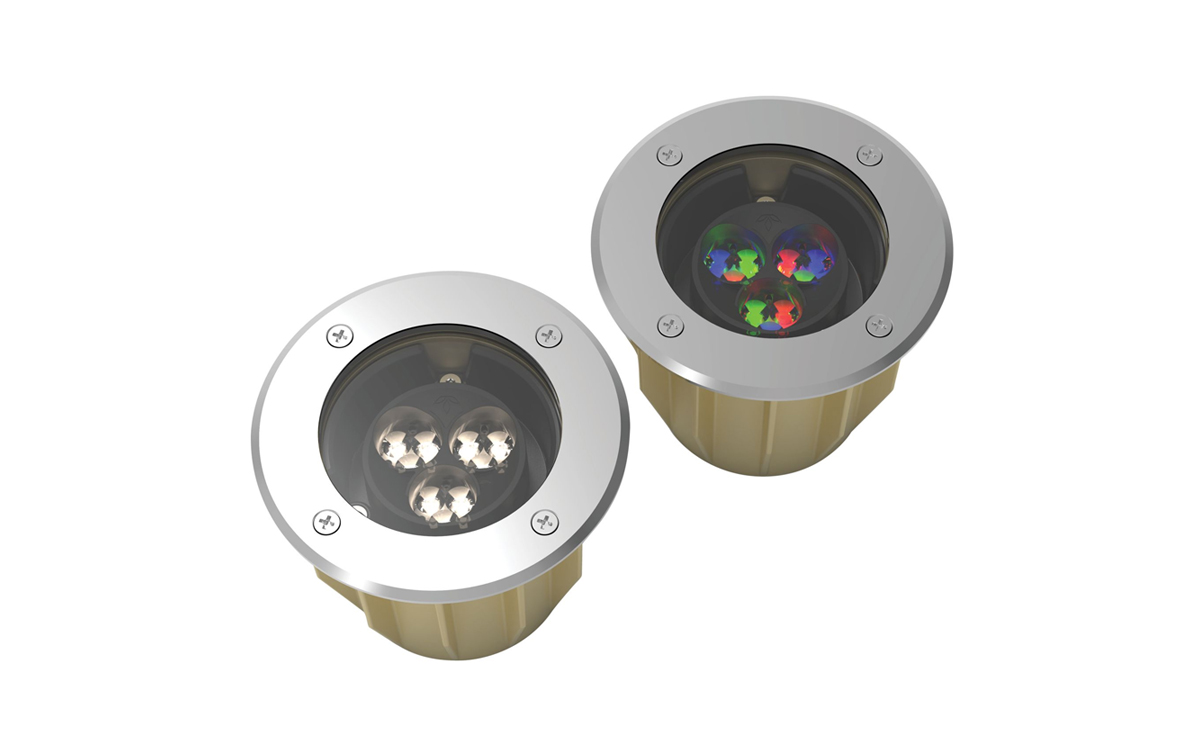 Shallow Depth Outdoor LED In-Ground Light for Landscape, Planters, and Concrete Installation