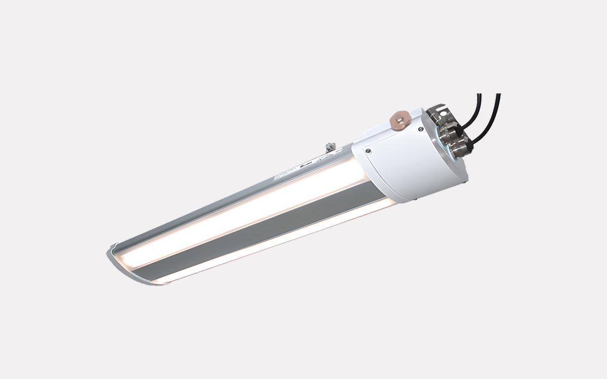 Shock-Resistant LED Fixture for Ceiling or Tray Mounting in Maritime and Industrial Environments