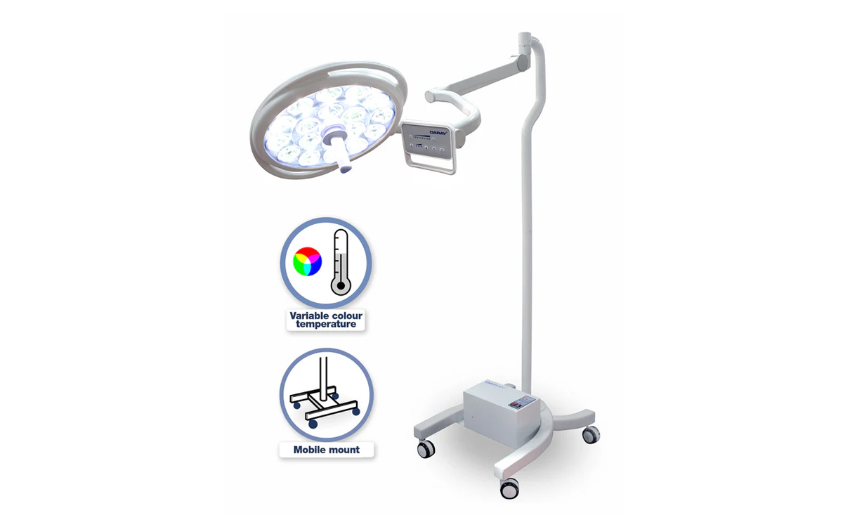 Single-Head Mobile Operating Theatre Light with Integrated Camera Options and Excellent Shadow Dilution