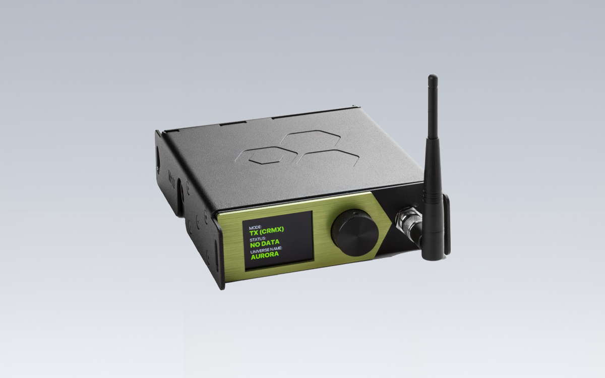 Single Universe Wireless DMX Transceiver with Bluetooth 5.0 and CRMX Mesh Networking for Flexible Wireless Lighting Control