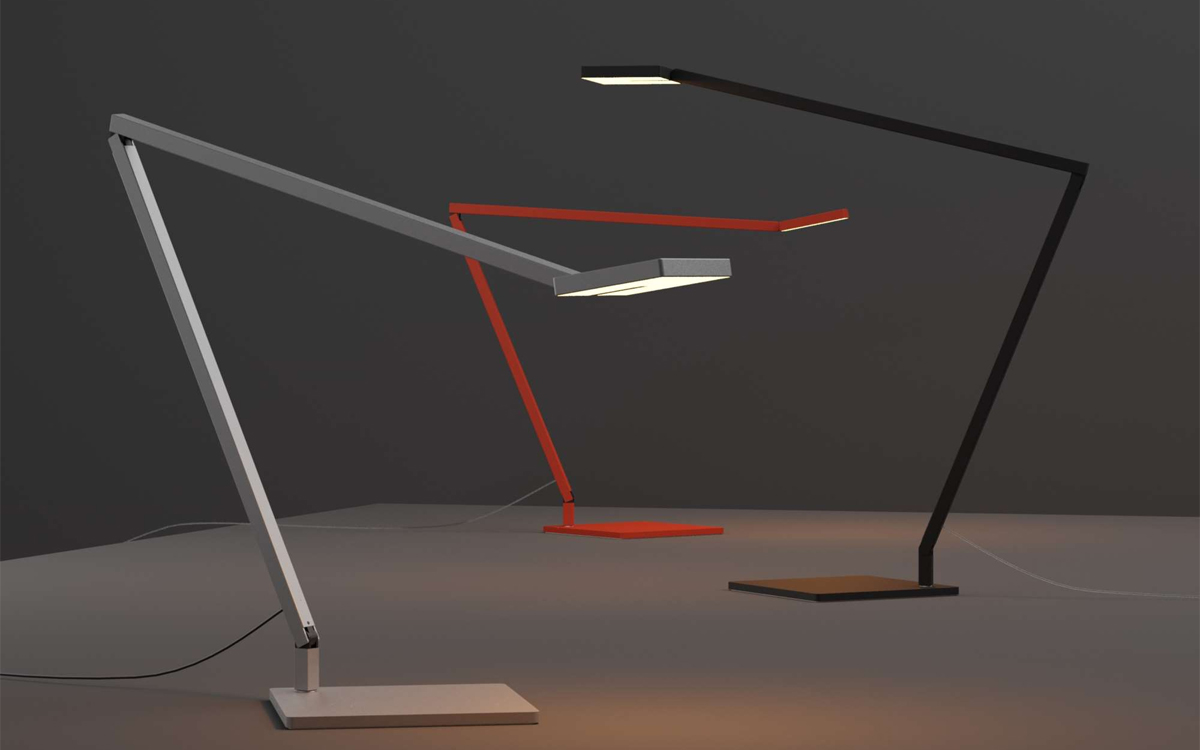 Slim and Flexible LED Task Lamp with Articulated Dual Arm Design and Swivel Base