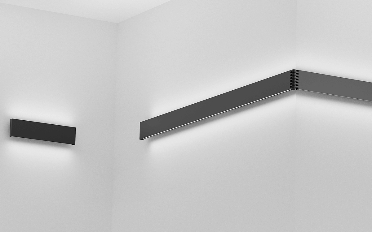 Slim Profile Linear Wall Light Fixture with Continuous Architectural Expression
