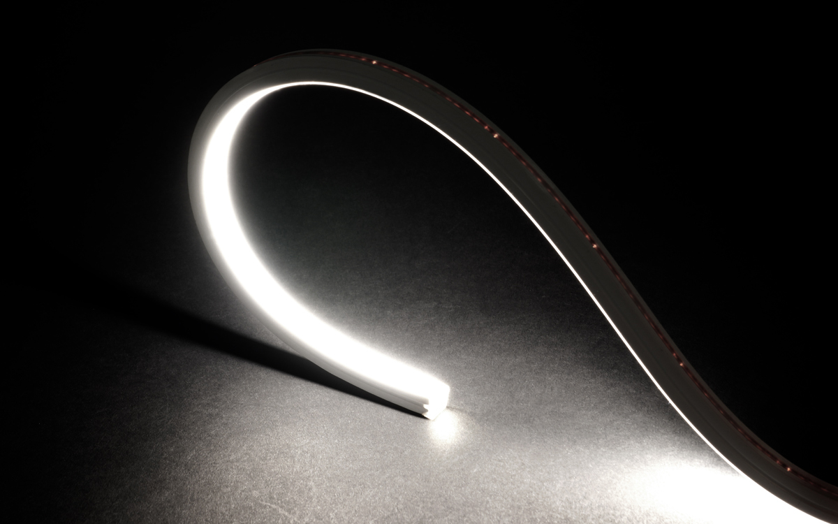 Small-Profile Top-Bending Silicone LED Neon Strip Light for Interior and Exterior Façade and Signage Lighting