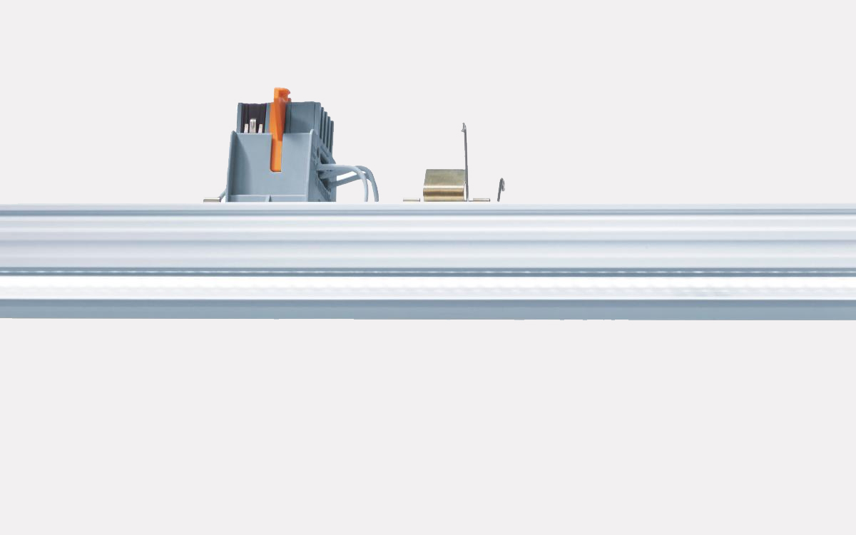 Smart Continuous-Row Lighting System for Warehouses, Manufacturing Plants, and Logistics Centers