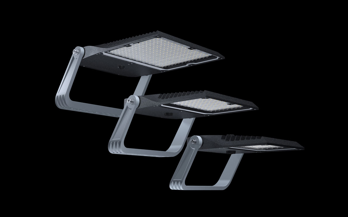 Smart Industrial LED Floodlight with Adaptive Dimming and IoT Interfaces