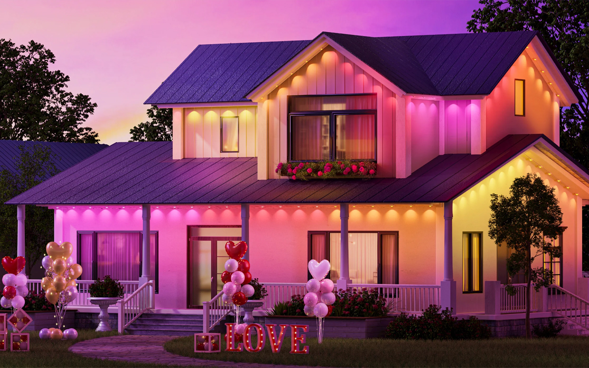 Smart Permanent LED Soffit String Lights with RGB Color Control for Year-Round Decorative Displays