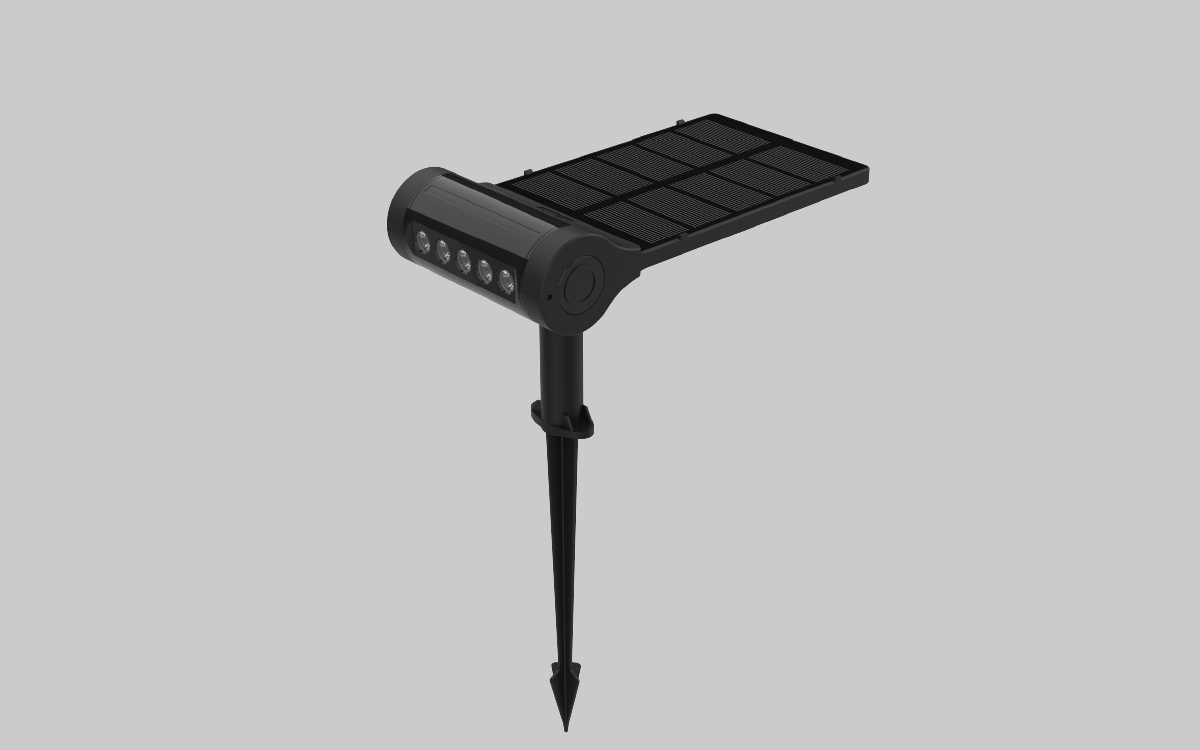 Solar LED Spotlight for Exterior Accent Lighting with Adaptive Time Tracking Technology